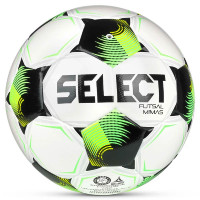 Select Futsal Mimas V26 Ballon de Foot en Salle Taille 4 Blanc Vert Vif Jaune