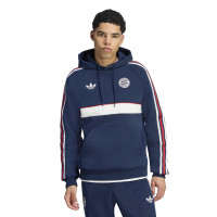 Survêtement adidas Bayern Munich Originals à capuche bleu foncé blanc rouge