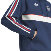 Survêtement adidas Bayern Munich Originals à capuche bleu foncé blanc rouge