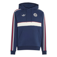 Sweat à capuche adidas Bayern Munich Originals bleu foncé blanc rouge