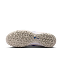 Nike Tiempo Ligera Pro Turf Chaussures de Foot (TF) Blanc Craie Bleu Blanc