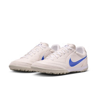 Nike Tiempo Ligera Pro Turf Chaussures de Foot (TF) Blanc Craie Bleu Blanc