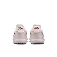 Nike Tiempo Ligera Pro Turf Chaussures de Foot (TF) Blanc Craie Bleu Blanc