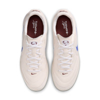 Nike Tiempo Ligera Pro Turf Chaussures de Foot (TF) Blanc Craie Bleu Blanc