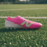New Balance Furon V8 Elite Gras Voetbalschoenen (FG) Felroze Wit Goud