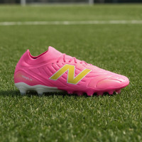 New Balance Tekela V5 Pro Low Gras Voetbalschoenen (FG) Felroze Wit Goud