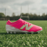 New Balance Furon V8 Team Gras Voetbalschoenen (FG) Kids Felroze Wit Goud
