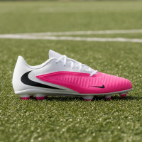 Nike Phantom 6 Low Club Gras / Kunstgras Voetbalschoenen (MG) Wit Felroze Zwart