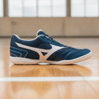 Mizuno Morelia Sala Club Chaussures de Foot en Salle (IN) Bleu Foncé Blanc