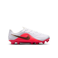 Nike Tiempo Maestro Academy Gras / Kunstgras Voetbalschoenen (MG) Peuters/Kleuters Wit Felrood Goud