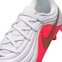 Nike Tiempo Maestro Academy Gras / Kunstgras Voetbalschoenen (MG) Peuters/Kleuters Wit Felrood Goud