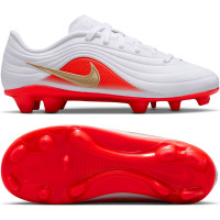Nike Tiempo Maestro Club Gras / Kunstgras Voetbalschoenen (MG) Peuters/Kleuters Wit Felrood Goud