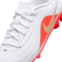 Nike Tiempo Maestro Club Gras / Kunstgras Voetbalschoenen (MG) Peuters/Kleuters Wit Felrood Goud