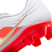 Nike Tiempo Maestro Club Gras / Kunstgras Voetbalschoenen (MG) Peuters/Kleuters Wit Felrood Goud