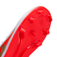 Nike Tiempo Maestro Club Gras / Kunstgras Voetbalschoenen (MG) Peuters/Kleuters Wit Felrood Goud