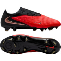 Nike Phantom 6 Low Elite Gras Voetbalschoenen (FG) Zwart Felrood Goud