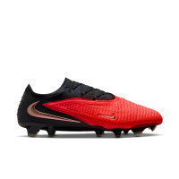 Nike Phantom 6 Low Elite Gras Voetbalschoenen (FG) Zwart Felrood Goud