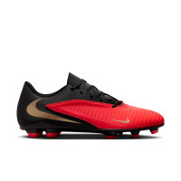 Nike Phantom 6 Low Club Gras / Kunstgras Voetbalschoenen (MG) Zwart Felrood Goud