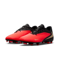 Nike Phantom 6 Low Club Gras / Kunstgras Voetbalschoenen (MG) Zwart Felrood Goud