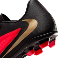 Nike Phantom 6 Low Club Gras / Kunstgras Voetbalschoenen (MG) Zwart Felrood Goud