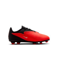 Nike Phantom 6 Low Club Gazon Naturel Artificiel Chaussures de Foot (MG) Enfants Noir Rouge Vif Doré