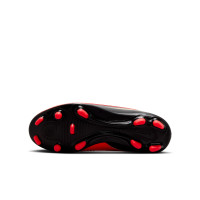 Nike Phantom 6 Low Club Gazon Naturel Artificiel Chaussures de Foot (MG) Enfants Noir Rouge Vif Doré
