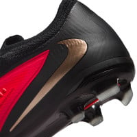 Nike Phantom 6 Low Pro Gras / Kunstgras Voetbalschoenen (MG) Kids Zwart Felrood Goud