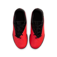 Nike Phantom 6 Low Club Zaalvoetbalschoenen (IN) Kids Zwart Felrood Goud