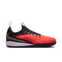 Nike Phantom 6 Low Academy Zaalvoetbalschoenen (IN) Kids Zwart Felrood Goud