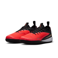Nike Phantom 6 Low Academy Zaalvoetbalschoenen (IN) Kids Zwart Felrood Goud