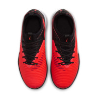 Nike Phantom 6 Low Academy Zaalvoetbalschoenen (IN) Kids Zwart Felrood Goud