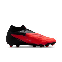 Nike Phantom 6 High Academy Gazon Naturel Artificiel Chaussures de Foot (MG) Noir Rouge Vif Doré