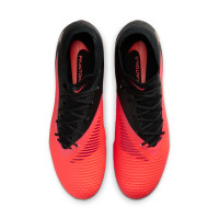 Nike Phantom 6 High Academy Gazon Naturel Artificiel Chaussures de Foot (MG) Noir Rouge Vif Doré