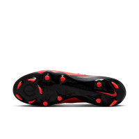 Nike Phantom 6 High Academy Gazon Naturel Artificiel Chaussures de Foot (MG) Noir Rouge Vif Doré