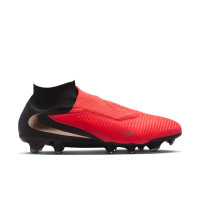 Nike Phantom 6 High Pro Gras Voetbalschoenen (FG) Zwart Felrood Goud