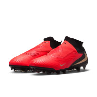Nike Phantom 6 High Pro Gras Voetbalschoenen (FG) Zwart Felrood Goud