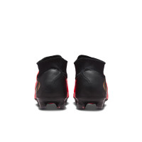 Nike Phantom 6 High Pro Gras Voetbalschoenen (FG) Zwart Felrood Goud
