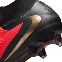 Nike Phantom 6 High Pro Gras Voetbalschoenen (FG) Zwart Felrood Goud