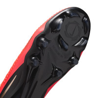 Nike Phantom 6 High Pro Gras Voetbalschoenen (FG) Zwart Felrood Goud