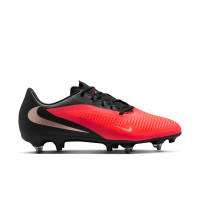 Nike Phantom 6 Low Academy IJzeren-Nop Voetbalschoenen (SG) Anti-Clog Zwart Felrood Goud