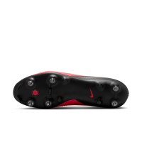 Nike Phantom 6 Low Academy IJzeren-Nop Voetbalschoenen (SG) Anti-Clog Zwart Felrood Goud