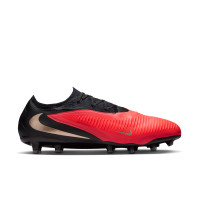 Nike Phantom 6 Low Pro Kunstgras Voetbalschoenen (AG) Zwart Felrood Goud