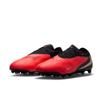 Nike Phantom 6 Low Pro Kunstgras Voetbalschoenen (AG) Zwart Felrood Goud