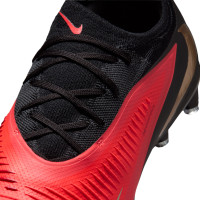 Nike Phantom 6 Low Pro Kunstgras Voetbalschoenen (AG) Zwart Felrood Goud