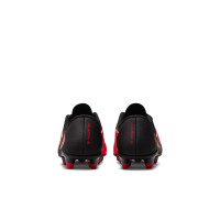 Nike Phantom 6 Low Club Gazon Naturel Artificiel Chaussures de Foot (MG) Tout-Petits Noir Rouge Vif Doré