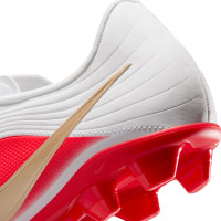 Nike Tiempo Maestro Club Gras / Kunstgras Voetbalschoenen (MG) Wit Felrood Goud