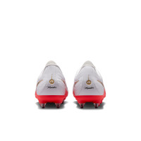 Nike Tiempo Maestro Academy Crampons Vissés Chaussures de Foot (SG) Anti-Clog Blanc Rouge Vif Doré