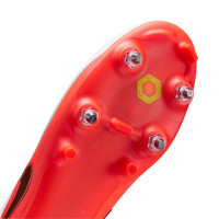 Nike Tiempo Maestro Academy Crampons Vissés Chaussures de Foot (SG) Anti-Clog Blanc Rouge Vif Doré