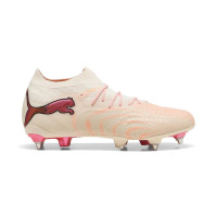 PUMA Future 9 Ultimate IJzeren-Nop Voetbalschoenen (SG) Gebroken Wit Zwart Roze
