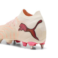 PUMA Future 9 Ultimate IJzeren-Nop Voetbalschoenen (SG) Gebroken Wit Zwart Roze